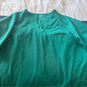 Mandala Hunter Green Scrub Top